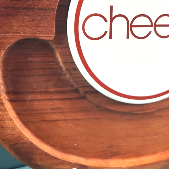 70s 80s CHEESE Wood Cutting Board w White Tile GRAPHICS  RV Home Party GOODWOOD - Picture 3 of 11